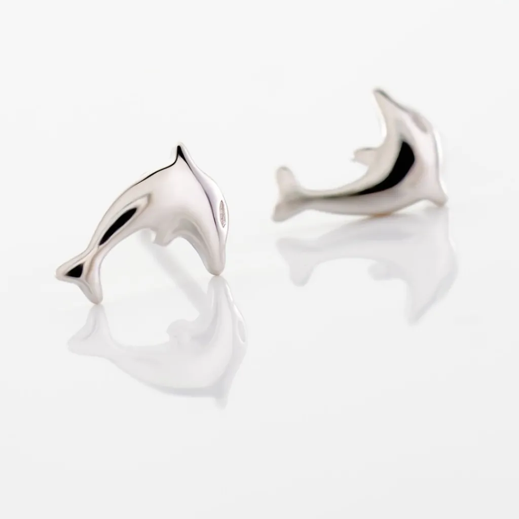 Histoire d'Or Boucles D'oreilles Puces Dauphinos Argent Blanc Sale