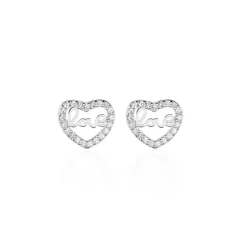 Histoire d'Or Boucles D'oreilles Puces Delicata Argent Blanc Oxyde De Zirconium New