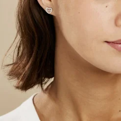 Histoire d'Or Boucles D'oreilles Puces Delicata Argent Blanc Oxyde De Zirconium New