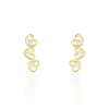 Histoire d'Or Boucles D'oreilles Puces Daria Coeur Triple Or Jaune Oxyde