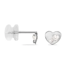 Histoire d'Or Boucles D'oreilles Puces Daria Coeur Plein Or Blanc Oxyde De Zirconium Clearance