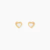 Histoire d'Or Boucles D'oreilles Puces Daria Coeur Plein Or Jaune Oxyde De Zirconium Discount