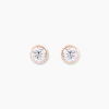 Histoire d'Or Boucles D'oreilles Puces Daria Serti Clos Or Rose Oxyde De Zirconium Sale
