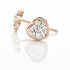 Histoire d'Or Boucles D'oreilles Puces Daria C艙ur 0 Or Rose Strass Online