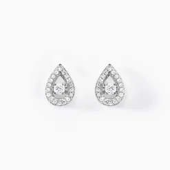 Histoire d'Or Boucles D'oreilles Puces Domitia Or Blanc Diamant Hot