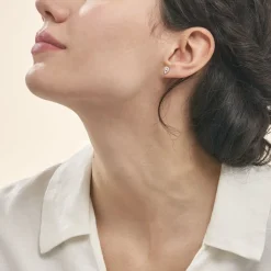 Histoire d'Or Boucles D'oreilles Puces Domitia Or Blanc Diamant Hot