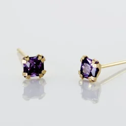 Histoire d'Or Boucles D'oreilles Puces Doreen Carre Or Jaune Oxyde De Zirconium or jaune oxyde violet Best