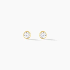 Histoire d'Or Boucles D'oreilles Puces Daria Serti Clos Or Jaune Oxyde De Zirconium