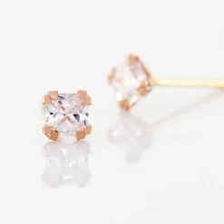 Histoire d'Or Boucles D'oreilles Puces Doreen Carre Or Rose Oxyde De Zirconium Outlet