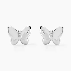 Histoire d'Or Boucles D'oreilles Puces Diep Argent Blanc Oxyde De Zirconium Clearance