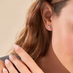 Histoire d'Or Boucles D'oreilles Puces Diep Argent Blanc Oxyde De Zirconium Clearance