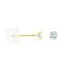 Histoire d'Or Boucles D'oreilles Puces daria Serti Griffe 2 Or Jaune Oxyde Discount