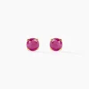 Histoire d'Or Boucles D'oreilles Puces Elea Serti Griffe Or Jaune Rubis New