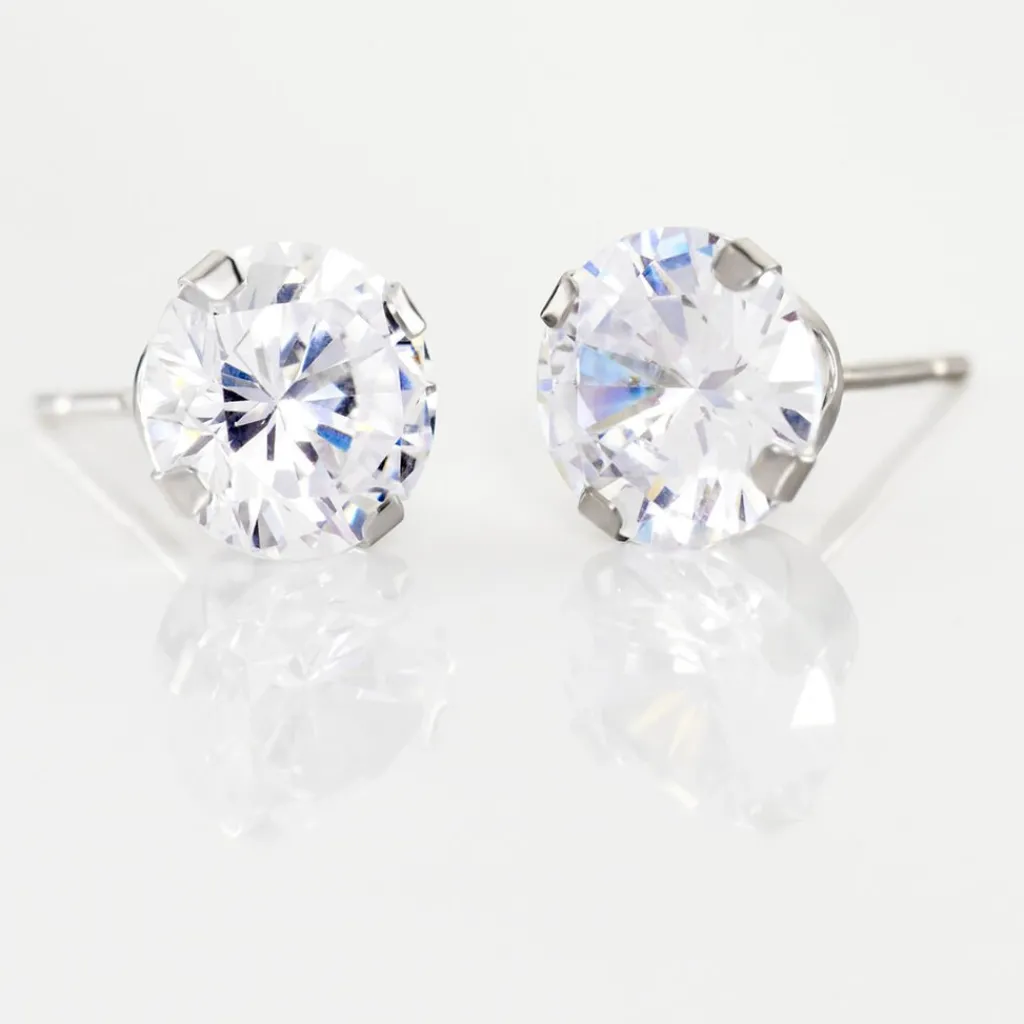 Histoire d'Or Boucles D'oreilles Puces Eddie Or Blanc Oxyde De Zirconium Online