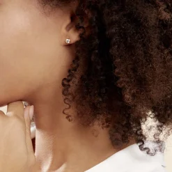 Histoire d'Or Boucles D'oreilles Puces Elda Serti Clos Or Jaune Oxyde De Zirconium Best