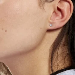 Histoire d'Or Boucles D'oreilles Puces Eddie Or Blanc Oxyde De Zirconium Hot