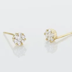 Histoire d'Or Boucles D'oreilles Puces Eleanor Fleur Or Jaune Oxyde De Zirconium Best