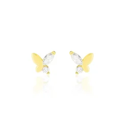 Histoire d'Or Boucles D'oreilles Puces Evaelle Papillon Or Jaune Oxyde De Zirconium Online