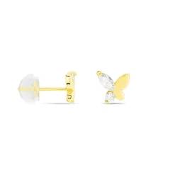 Histoire d'Or Boucles D'oreilles Puces Evaelle Papillon Or Jaune Oxyde De Zirconium Online