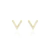 Histoire d'Or Boucles D'oreilles Puces Enimia Motif V Or Jaune Oxyde De Zirconium Discount