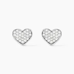 Histoire d'Or Boucles D'oreilles Puces Esperanza Argent Blanc Oxyde De Zirconium Clearance