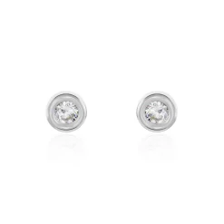 Histoire d'Or Boucles D'oreilles Puces Eden Serti Pneu Or Blanc Oxyde De Zirconium Hot