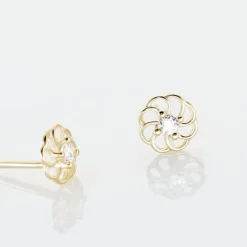 Histoire d'Or Boucles D'oreilles Puces Eleanor Fleur Or Jaune Oxyde De Zirconium Online