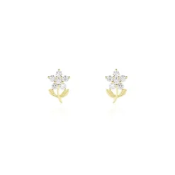 Histoire d'Or Boucles D'oreilles Puces Eleanor Fleur Or Jaune Oxyde De Zirconium Outlet
