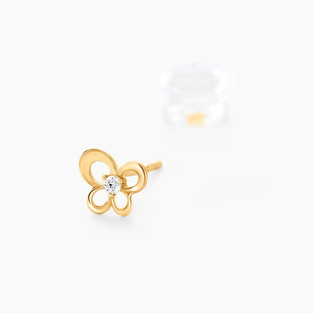 Histoire d'Or Boucles D'oreilles Puces Eleanor Fleur Or Jaune Oxyde De Zirconium Discount