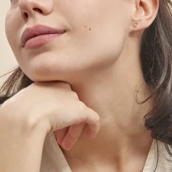 Histoire d'Or Boucles D'oreilles Puces Eleanor Fleur Or Jaune Oxyde De Zirconium Discount