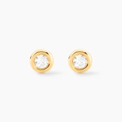 Histoire d'Or Boucles D'oreilles Puces Eden Serti Pneu Or Jaune Oxyde De Zirconium Clearance