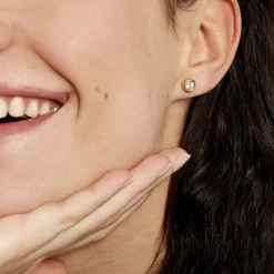 Histoire d'Or Boucles D'oreilles Puces Eden Serti Pneu Or Jaune Oxyde De Zirconium Clearance