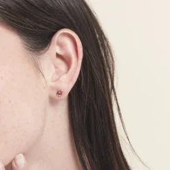 Histoire d'Or Boucles D'oreilles Puces Elea or jaune amethyste violet New