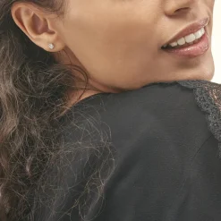 Histoire d'Or Boucles D'oreilles Puces Edy Serti Clos Or Jaune Topaze or jaune topaze bleue Sale