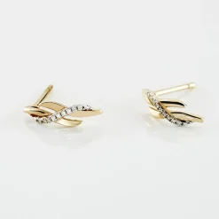 Histoire d'Or Boucles D'oreilles Puces Ester Or Jaune Diamant Best