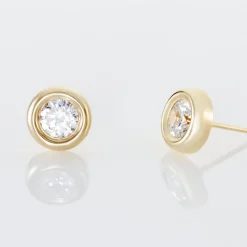 Histoire d'Or Boucles D'oreilles Puces Eden Serti Pneu Or Jaune Oxyde De Zirconium Hot
