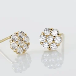 Histoire d'Or Boucles D'oreilles Puces Eleanor Fleur Or Jaune Oxyde De Zirconium Best