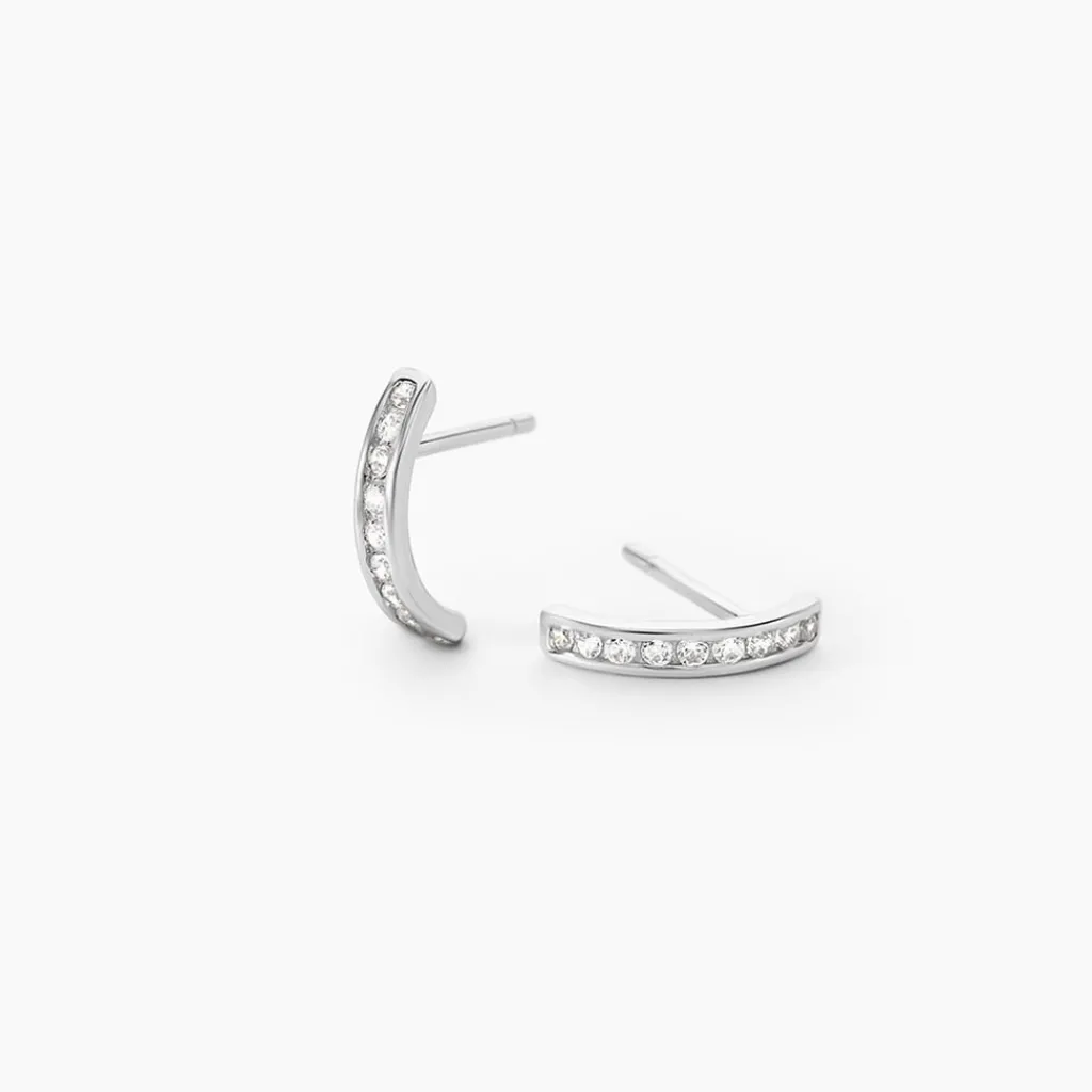 Histoire d'Or Boucles D'oreilles Puces Elenore Argent Blanc Oxyde De Zirconium Sale