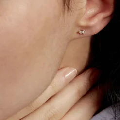 Histoire d'Or Boucles D'oreilles Puces Eleanor Fleur Or Jaune Oxyde De Zirconium Sale