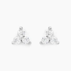 Histoire d'Or Boucles D'oreilles Puces Eleanor Fleur Or Blanc Oxyde De Zirconium Clearance