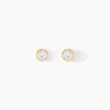 Histoire d'Or Boucles D'oreilles Puces Elda Serti Clos Or Jaune Oxyde De Zirconium