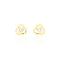 Histoire d'Or Boucles D'oreilles Puces Eleanor Fleur Or Jaune Oxyde De Zirconium Outlet