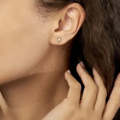 Histoire d'Or Boucles D'oreilles Puces Eleanor Fleur Or Jaune Oxyde De Zirconium Outlet