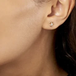 Histoire d'Or Boucles D'oreilles Puces Eleanor Fleur Or Jaune Oxyde De Zirconium Outlet