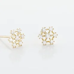 Histoire d'Or Boucles D'oreilles Puces Eileen Flocon Or Jaune Oxyde De Zirconium Discount