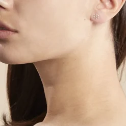 Histoire d'Or Boucles D'oreilles Puces Eileen Flocon Or Jaune Oxyde De Zirconium Discount