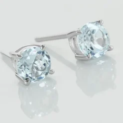 Histoire d'Or Boucles D'oreilles Puces Elea or blanc topaze bleu sky Hot
