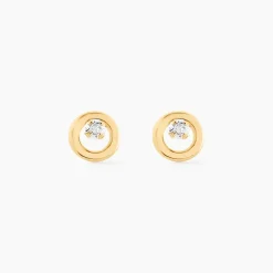 Histoire d'Or Boucles D'oreilles Puces Edmee Cercle Or Jaune Oxyde De Zirconium Best