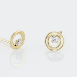 Histoire d'Or Boucles D'oreilles Puces Edmee Cercle Or Jaune Oxyde De Zirconium Best