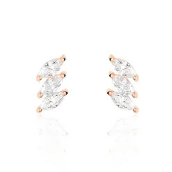 Histoire d'Or Boucles D'oreilles Puces Edma Or Rose Oxyde De Zirconium Best